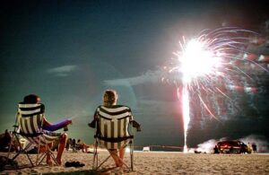 July 4th Fireworks on the beach