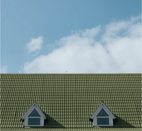 Sky and House Roof with 2 Wondows
